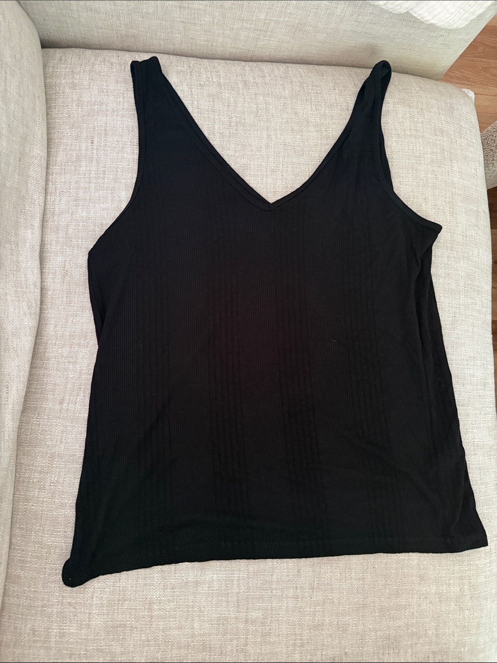 Banana Republic Black Ribbed V-Neck Tank